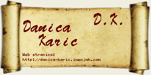 Danica Karić vizit kartica